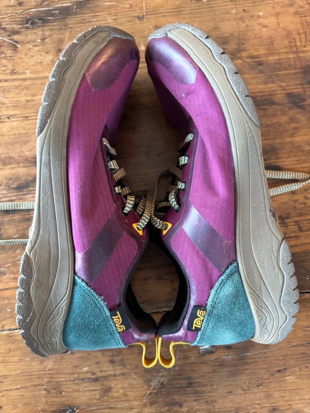 Teva Purple Athletic Shoes with Yellow Accents